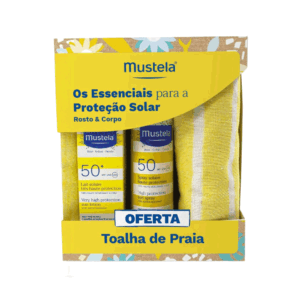 Mustela Loção Solar FPS50+ 40mL + Spray Solar FPS50 200mL Oferta Toalha