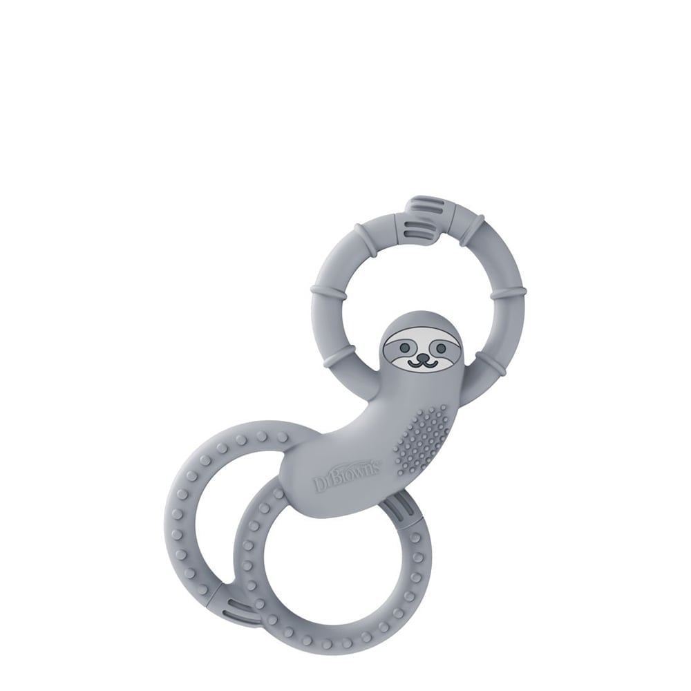 Dr Brown's Flexees Mordedor Silicone Suave Preguiça Cinzenta 3M+