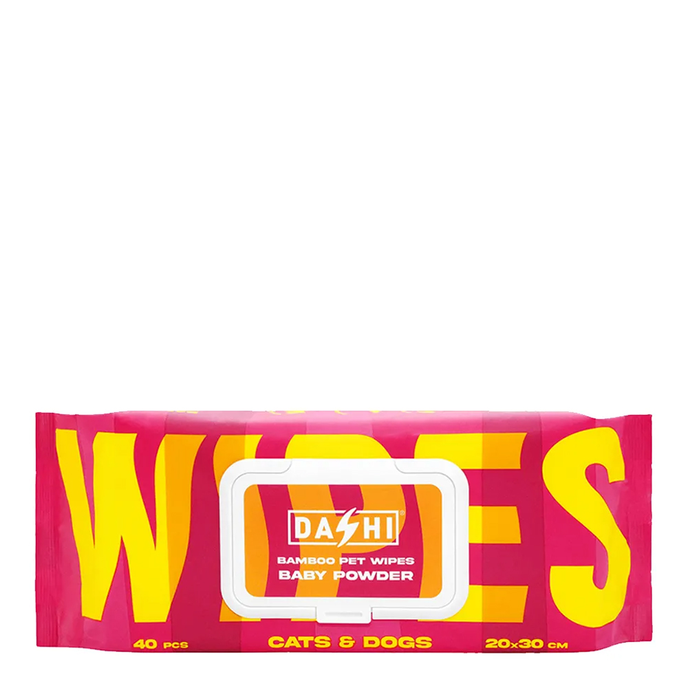 Dashi Bamboo Pet Wipes Toalhitas Pó de Talco x40