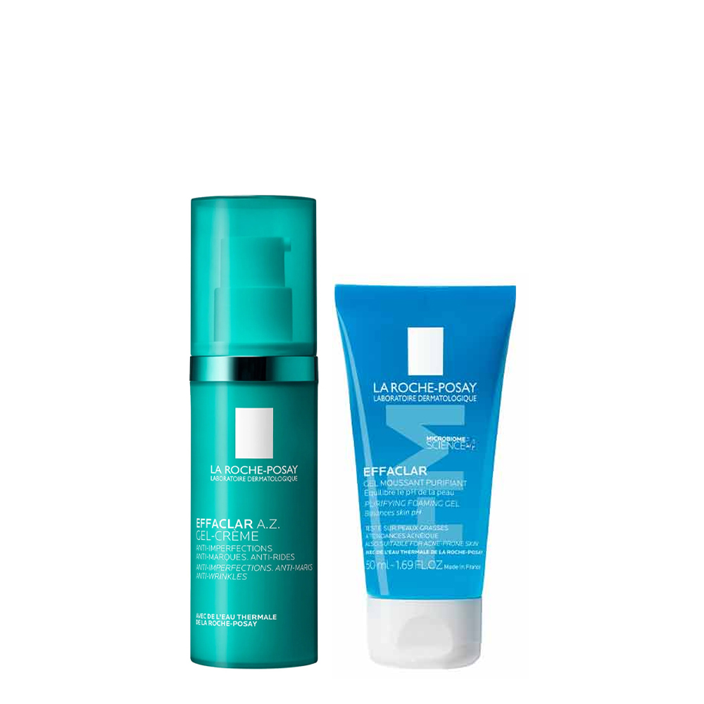 La Roche-Posay Pack Effaclar A.Z. Gel-Creme 40mL + Gel de Limpeza Purificante +M 50mL